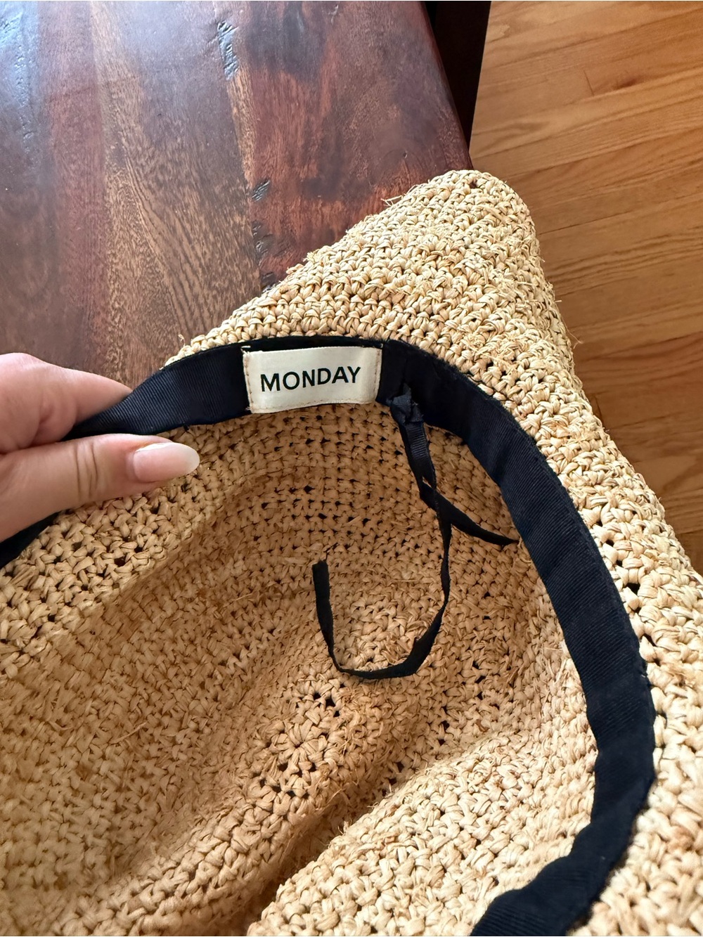 Monday Swimwear Crochet Sun Hat in Tan - Picture 3 of 3